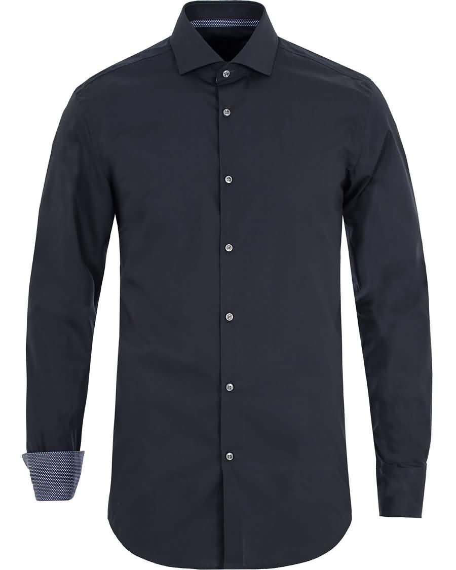 boss jery slim fit contrast shirt dark blue Lave Priser l4zbm